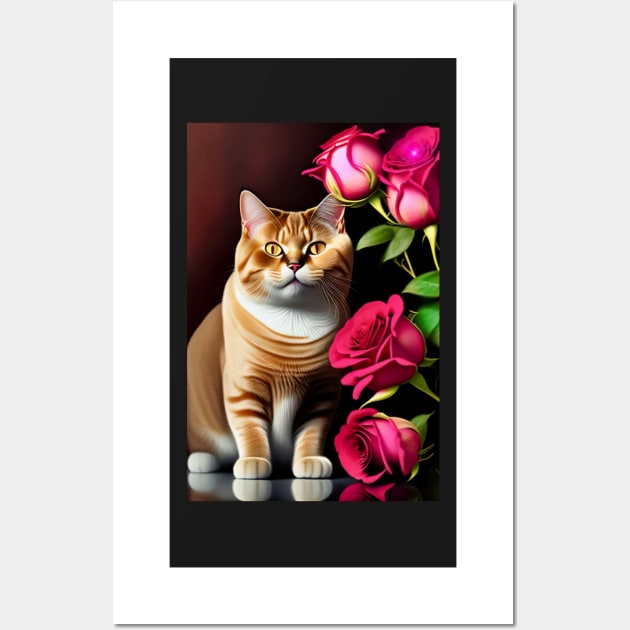 British Shorthair Cat Valentine Theme Wall Art by Enchanted Reverie